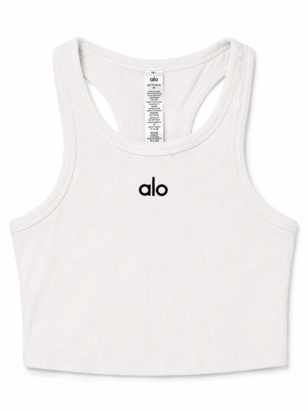 Alo Ribbed Racerback Crop Top – XS
